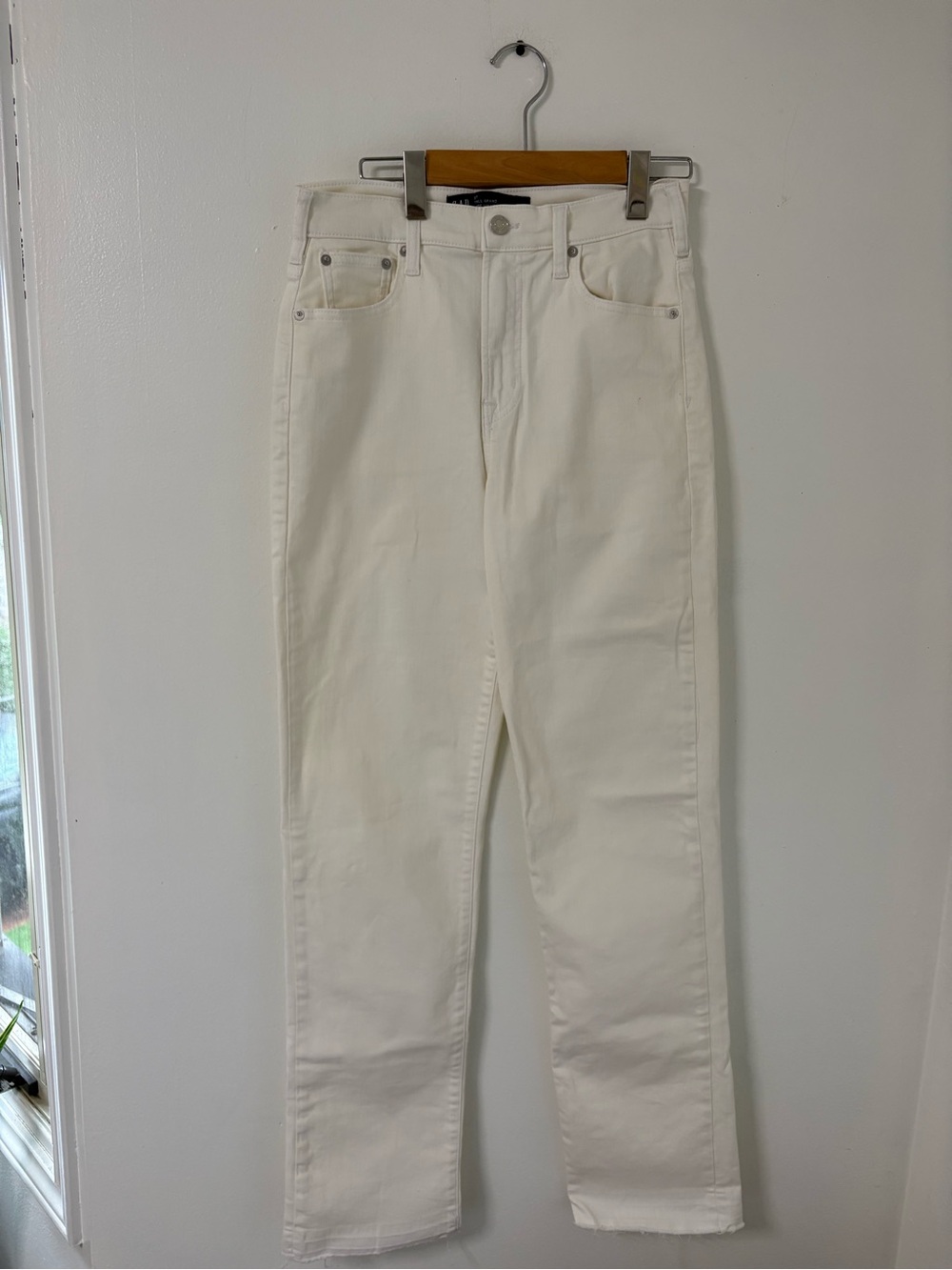 GAP Tall Straight-Leg Cream Jeans